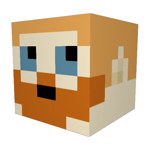 RenKaos Minecraft avatar head, 3D render