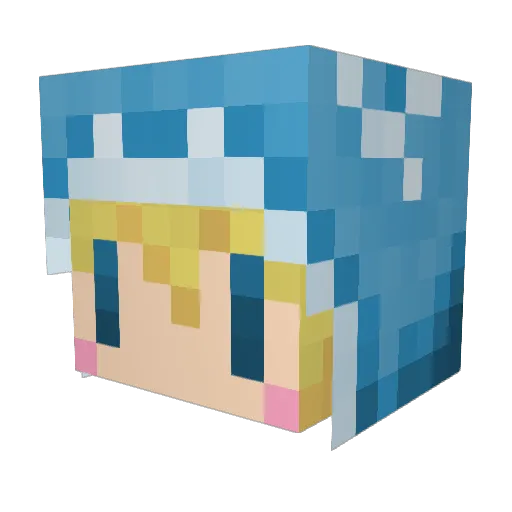 RenRenCraft Minecraft avatar head, 3D render