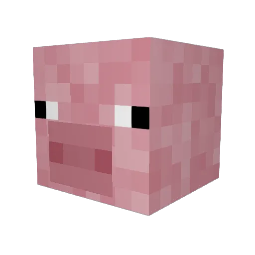 RenRenPau Minecraft avatar head, 3D render