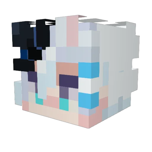 RenYukiVT Minecraft avatar head, 3D render