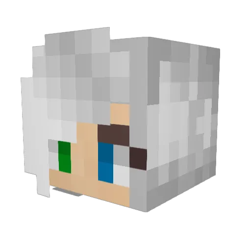 Ren_Hakuei Minecraft avatar head, 3D render