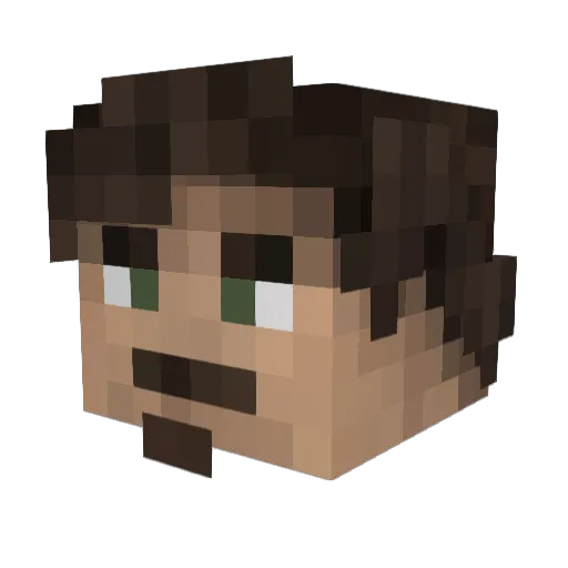 Renadar Minecraft avatar head, 3D render