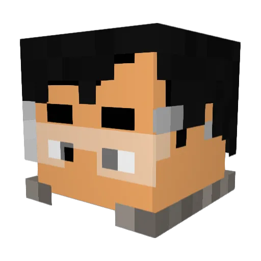 Renagon_Poi Minecraft avatar head, 3D render