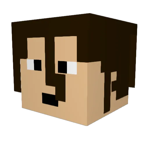 Renagu Minecraft avatar head, 3D render