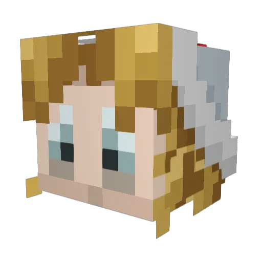 Renaiwom Minecraft avatar head, 3D render