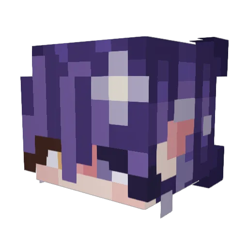 Renaji Minecraft avatar head, 3D render