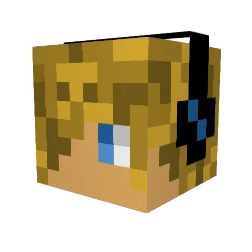 Renamed7 Minecraft avatar head, 3D render