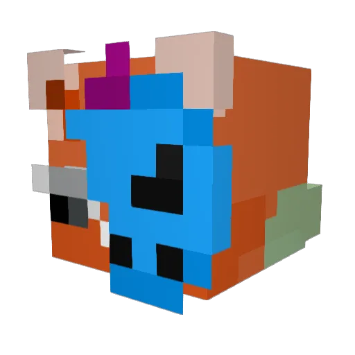 RenardChafouin Minecraft avatar head, 3D render