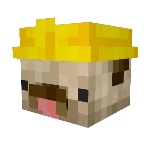 Renbbo Minecraft avatar head, 3D render