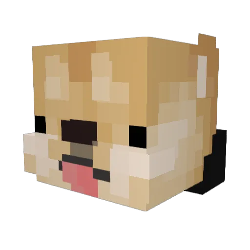 RendaM Minecraft avatar head, 3D render