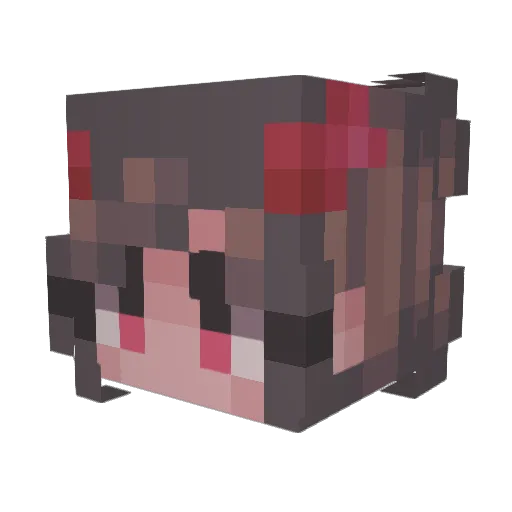 Rendulka Minecraft avatar head, 3D render