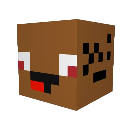 RendyCat Minecraft avatar head, 3D render
