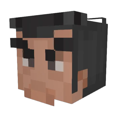 RenePuentes Minecraft avatar head, 3D render