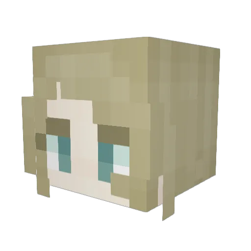 Renelae Minecraft avatar head, 3D render