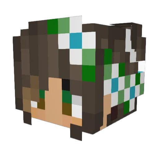 Renelaga Minecraft avatar head, 3D render