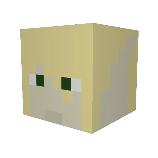 Renesmia Minecraft avatar head, 3D render