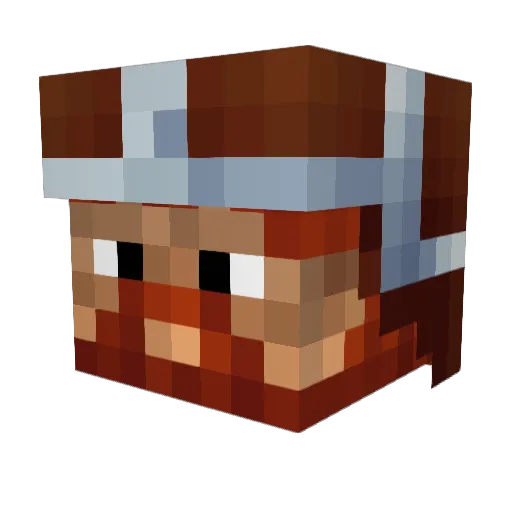 Renezerus Minecraft avatar head, 3D render