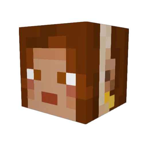 RenjoRabbit Minecraft avatar head, 3D render