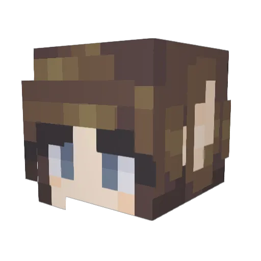 Renka1 Minecraft avatar head, 3D render