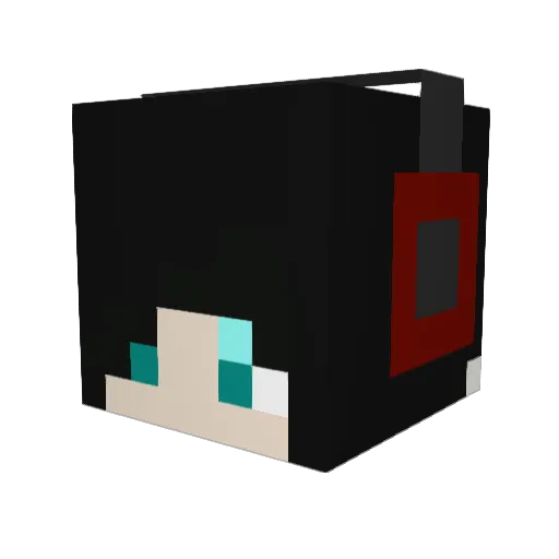 Renkli Minecraft avatar head, 3D render