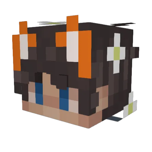 Renma_ Minecraft avatar head, 3D render