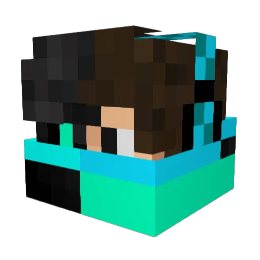 RennnT Minecraft avatar head, 3D render