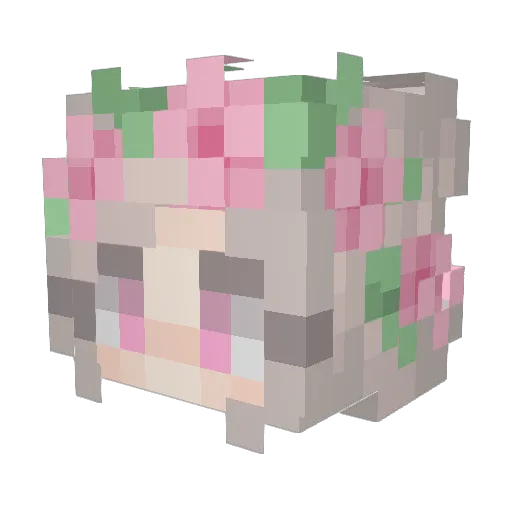 Renntardo Minecraft avatar head, 3D render