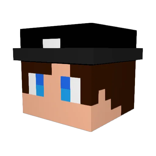 RennyBO Minecraft avatar head, 3D render