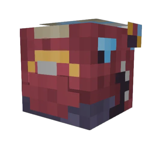 Renoko Minecraft avatar head, 3D render