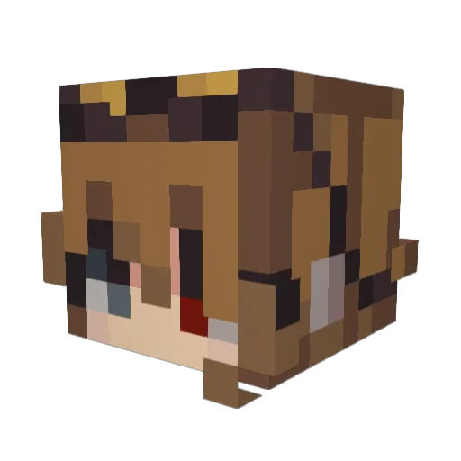 Renren800 Minecraft avatar head, 3D render