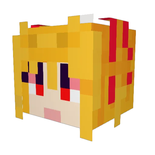 Renruri Minecraft avatar head, 3D render