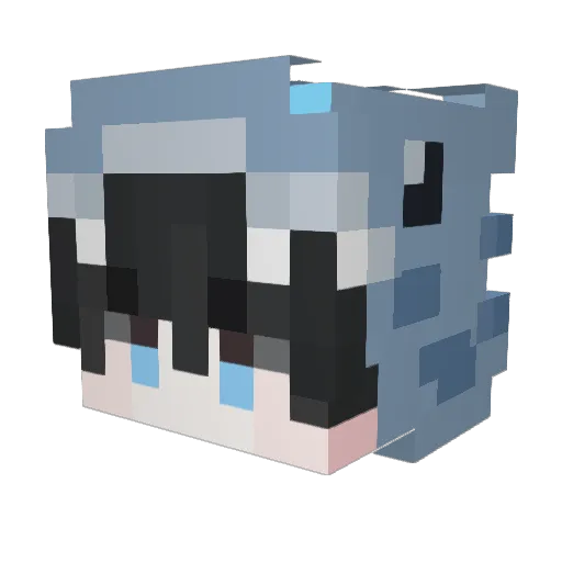 Renshiya Minecraft avatar head, 3D render