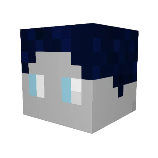 Rentax Minecraft avatar head, 3D render