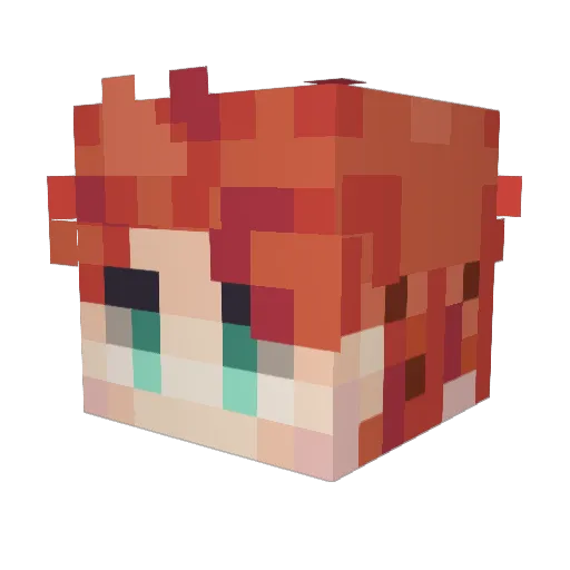 Rentee_ Minecraft avatar head, 3D render