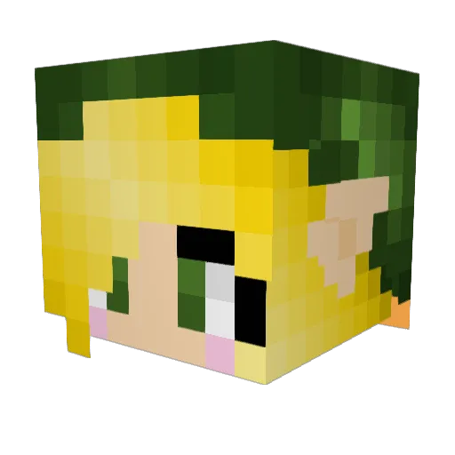 Rentren Minecraft avatar head, 3D render