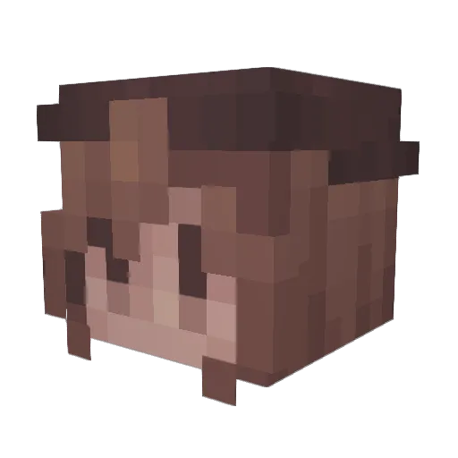 Renusie Minecraft avatar head, 3D render