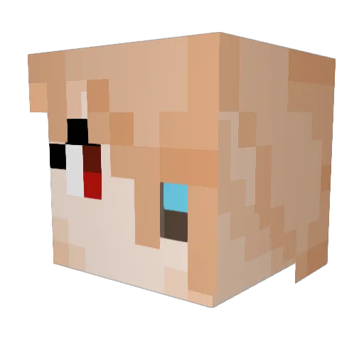 Renvalia Minecraft avatar head, 3D render