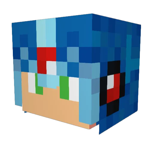 Renzozn Minecraft avatar head, 3D render