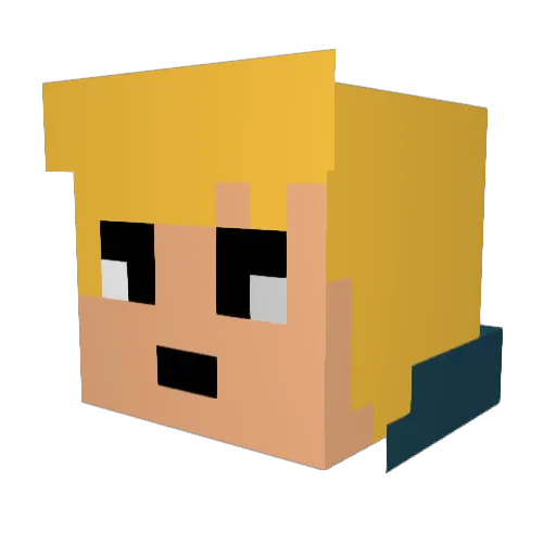 Reoly7 Minecraft avatar head, 3D render