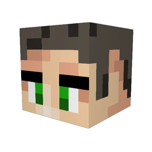 Rephracter Minecraft avatar head, 3D render