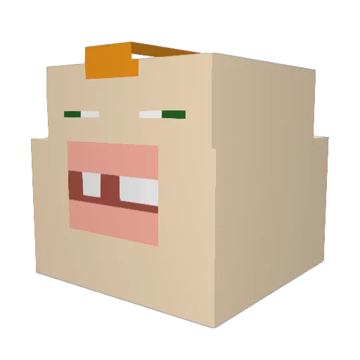 Replayinq Minecraft avatar head, 3D render