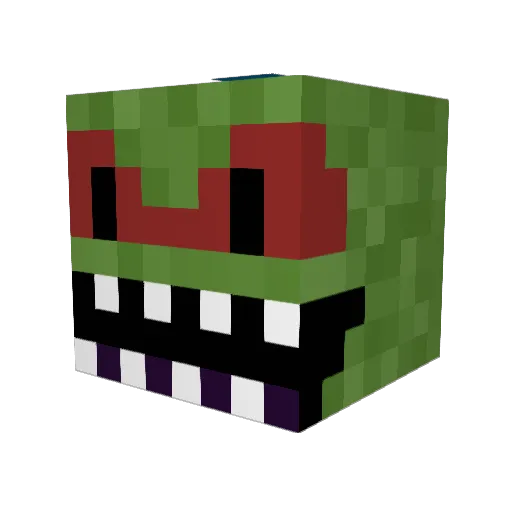 ReptarXD Minecraft avatar head, 3D render