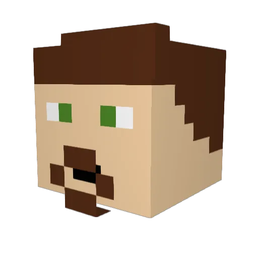 Reptil4 Minecraft avatar head, 3D render