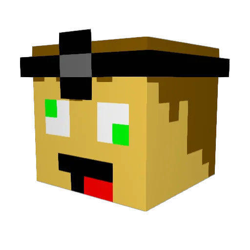 Reptle Minecraft avatar head, 3D render