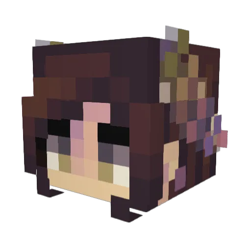 Reqna Minecraft avatar head, 3D render