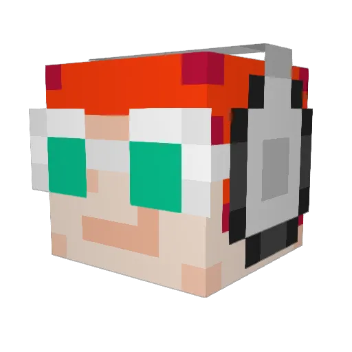 RequiemRay Minecraft avatar head, 3D render