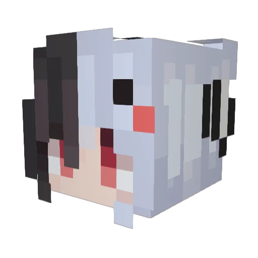 Requiemato Minecraft avatar head, 3D render