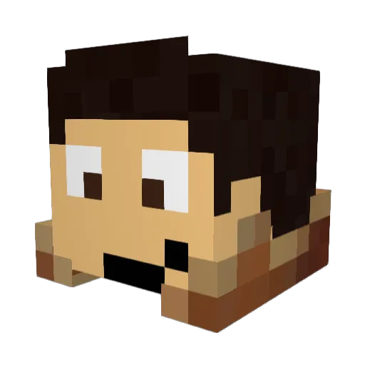 Requotes Minecraft avatar head, 3D render