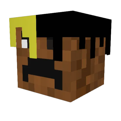Rereld Minecraft avatar head, 3D render