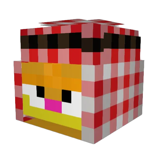 Rerera Minecraft avatar head, 3D render